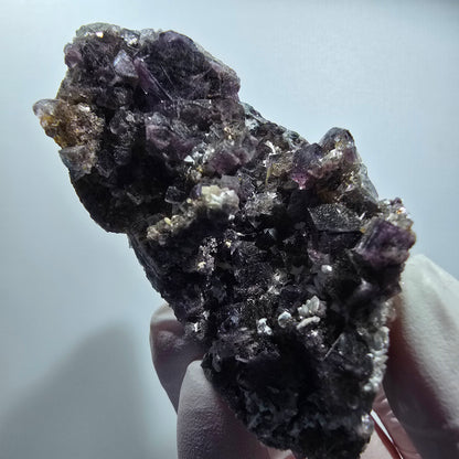 Sehr klare Phantom Fluorit Würfel Stufe, lila grün Okorusu, Namibia 86*57*35mm #12830