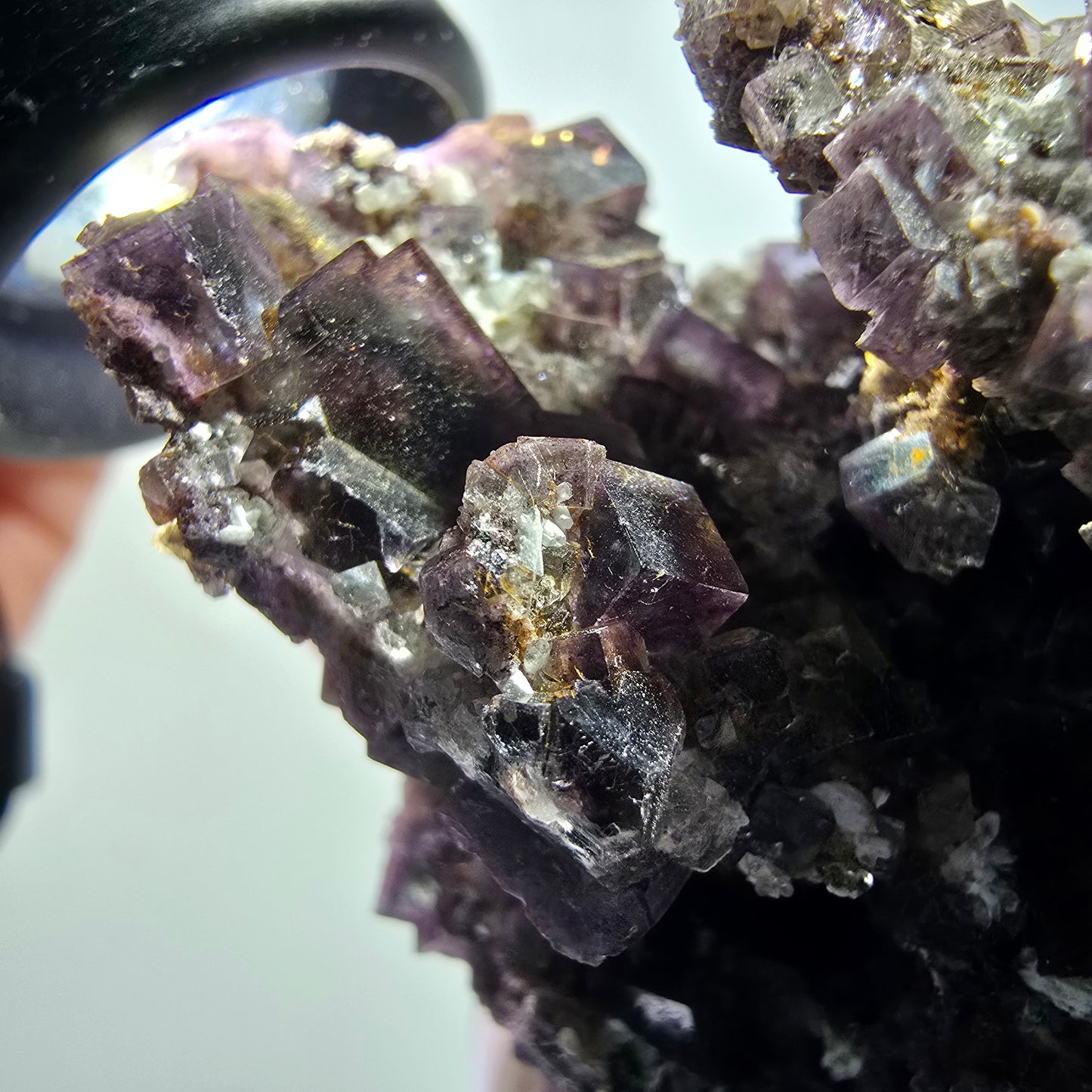 Sehr klare Phantom Fluorit Würfel Stufe, lila grün Okorusu, Namibia 86*57*35mm #12830