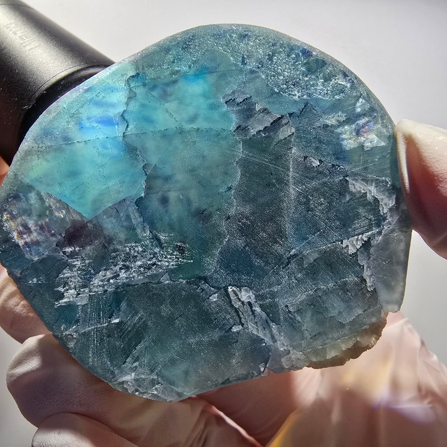 Phantom Fluorit, hexagonal auf Quarz Stufe Erongo, Namibia 65*57*37mm #12831