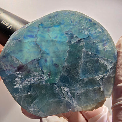 Phantom Fluorit, hexagonal auf Quarz Stufe Erongo, Namibia 65*57*37mm #12831
