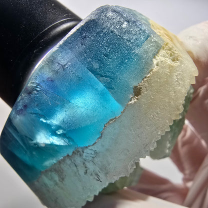 Phantom Fluorit, hexagonal auf Quarz Stufe Erongo, Namibia 65*57*37mm #12831
