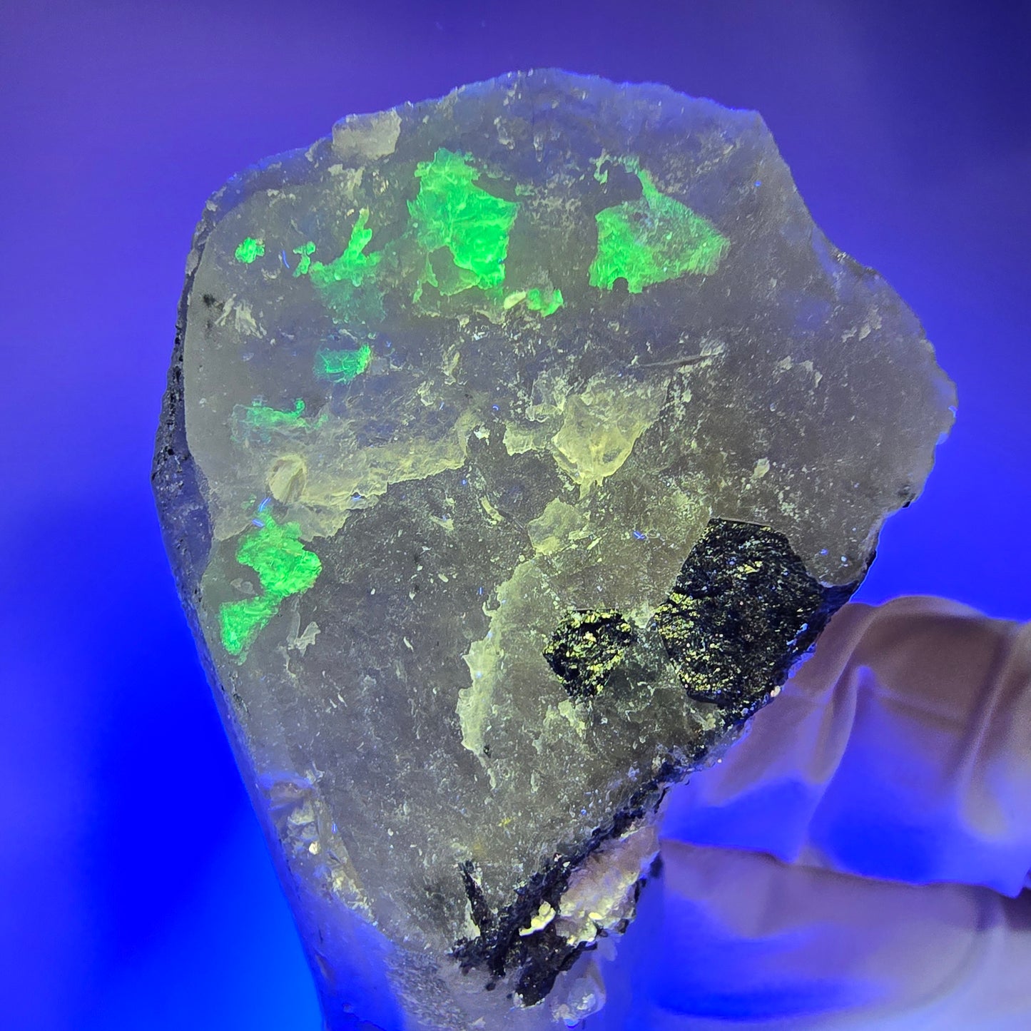 Rauchquarz, Fluorit, Schörl Turmalin, Hyalit Opal, Muskovit Erongo, Namibia 92*37*20mm #12832