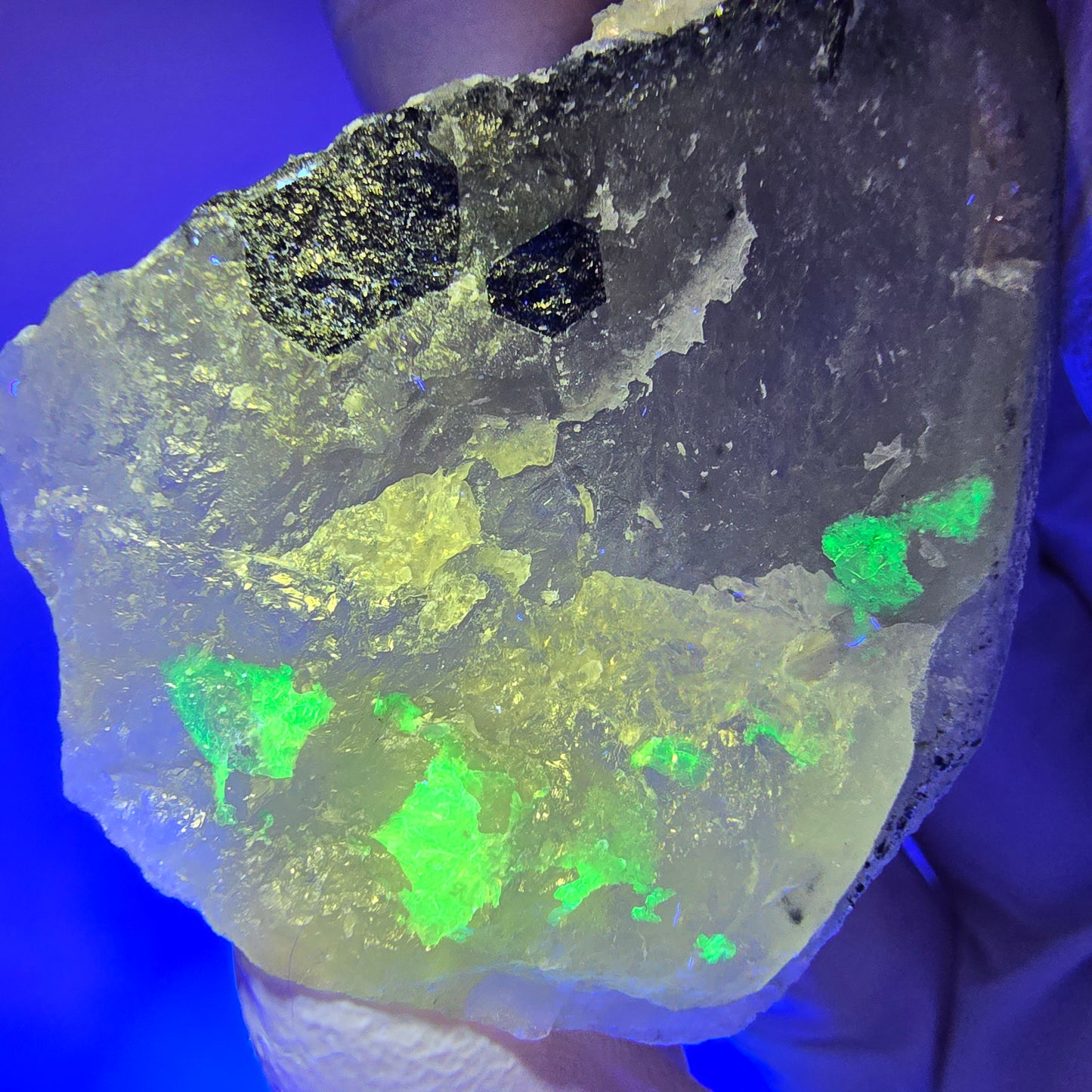 Rauchquarz, Fluorit, Schörl Turmalin, Hyalit Opal, Muskovit Erongo, Namibia 92*37*20mm #12832