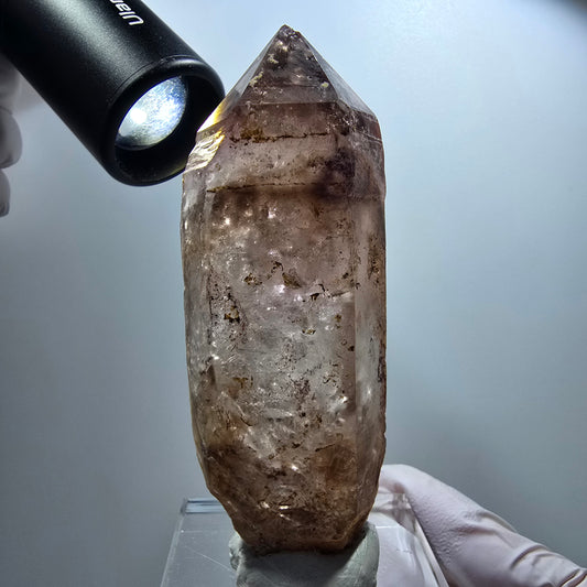 Enhydro Phantom Amethyst Zepter Doppelender 4x Blase (groß) Goboboseb, Namibia 94*34*33mm #12834