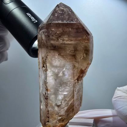 Enhydro Phantom Amethyst Zepter Doppelender 4x Blase (groß) Goboboseb, Namibia 94*34*33mm #12834