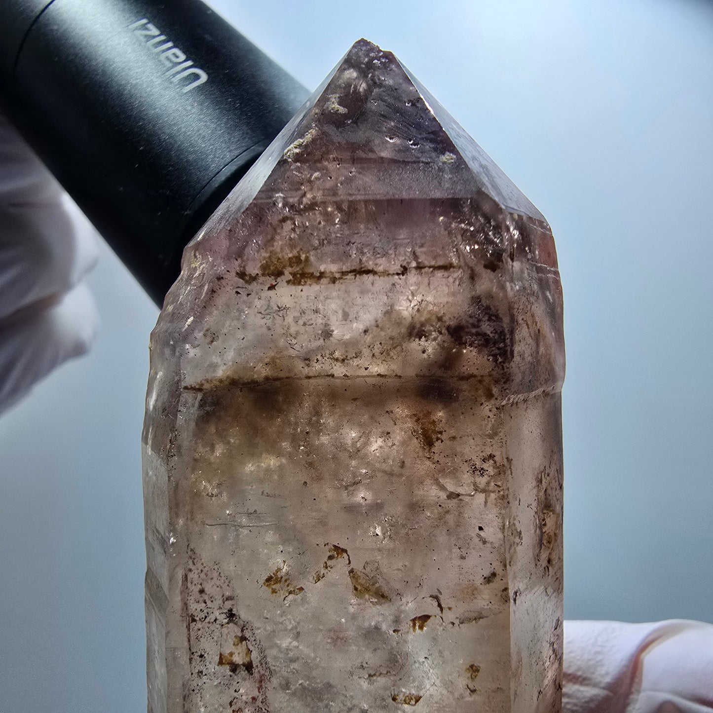 Enhydro Phantom Amethyst Zepter Doppelender 4x Blase (groß) Goboboseb, Namibia 94*34*33mm #12834