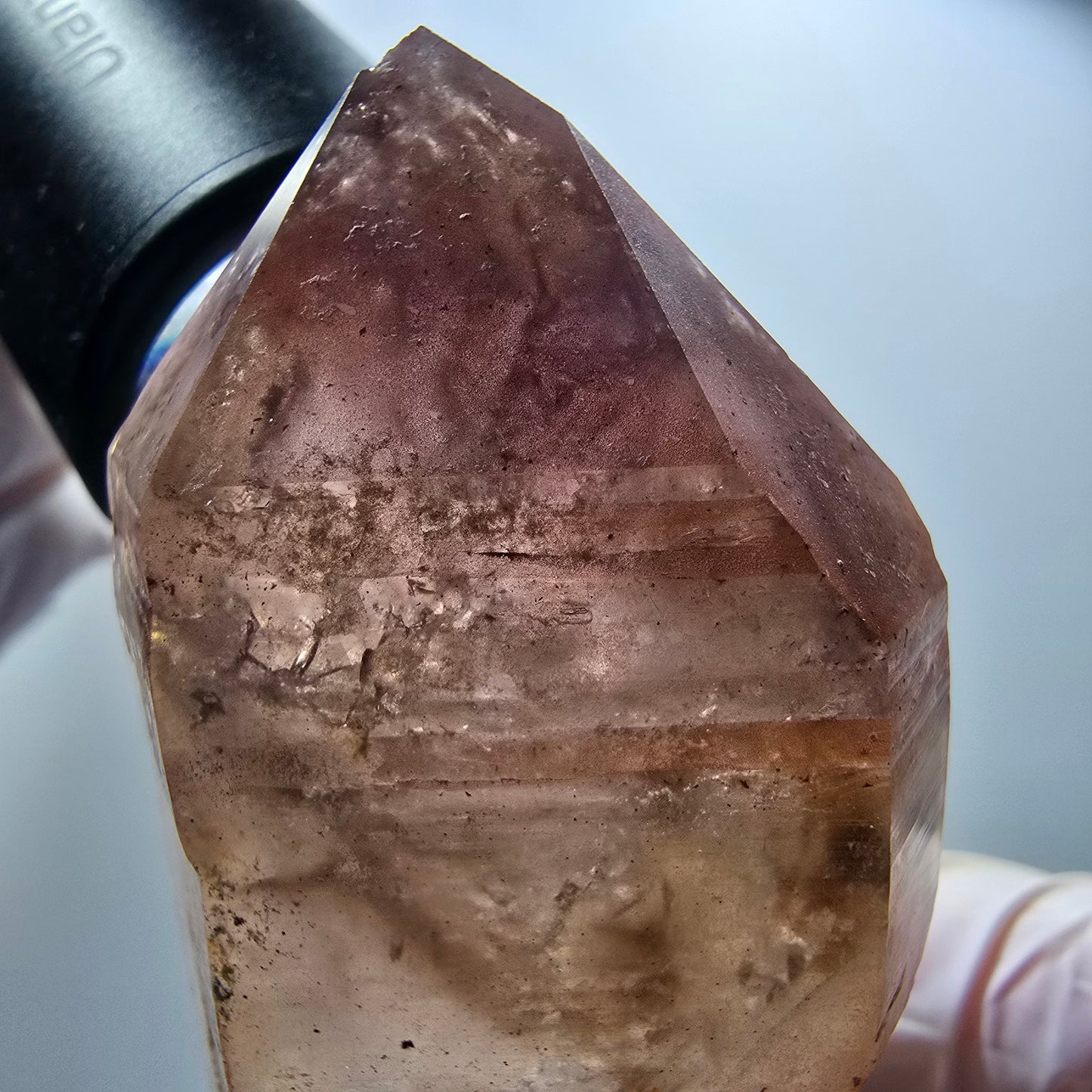 Enhydro Phantom Amethyst Zepter Doppelender 4x Blase (groß) Goboboseb, Namibia 94*34*33mm #12834