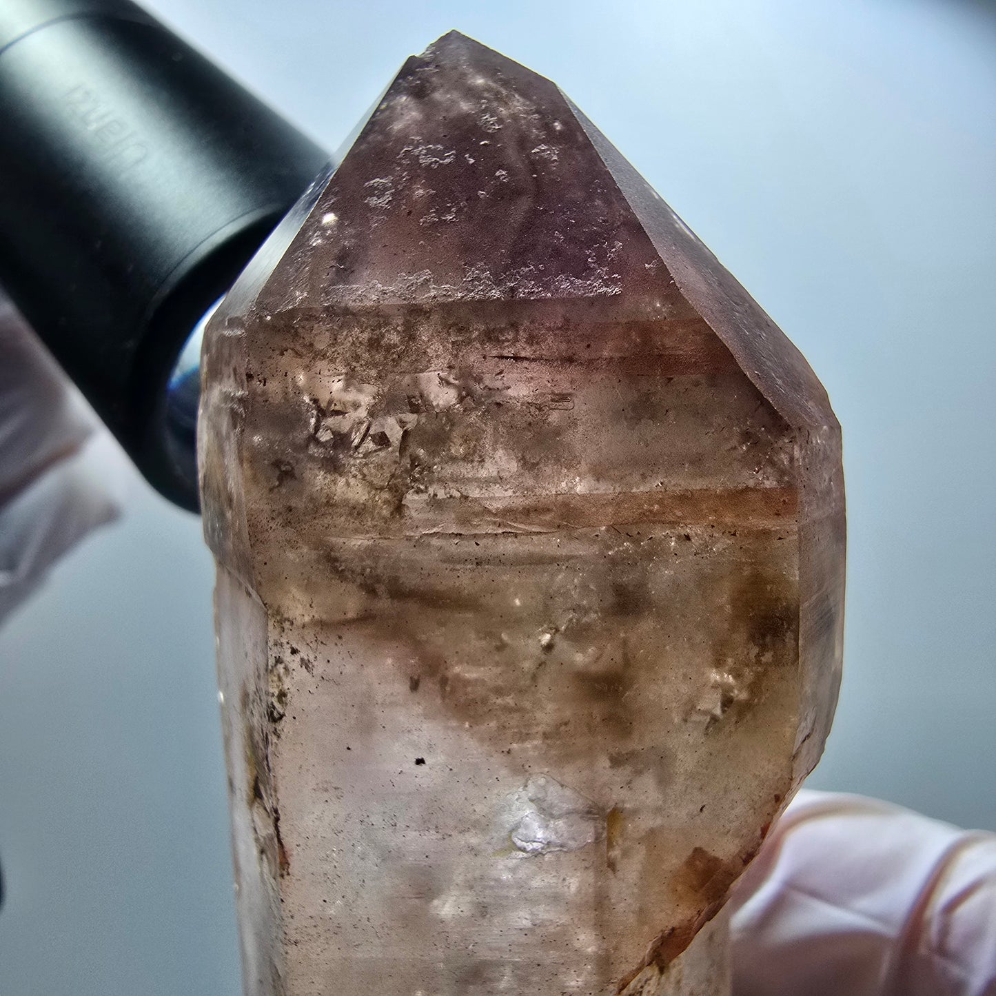 Enhydro Phantom Amethyst Zepter Doppelender 4x Blase (groß) Goboboseb, Namibia 94*34*33mm #12834