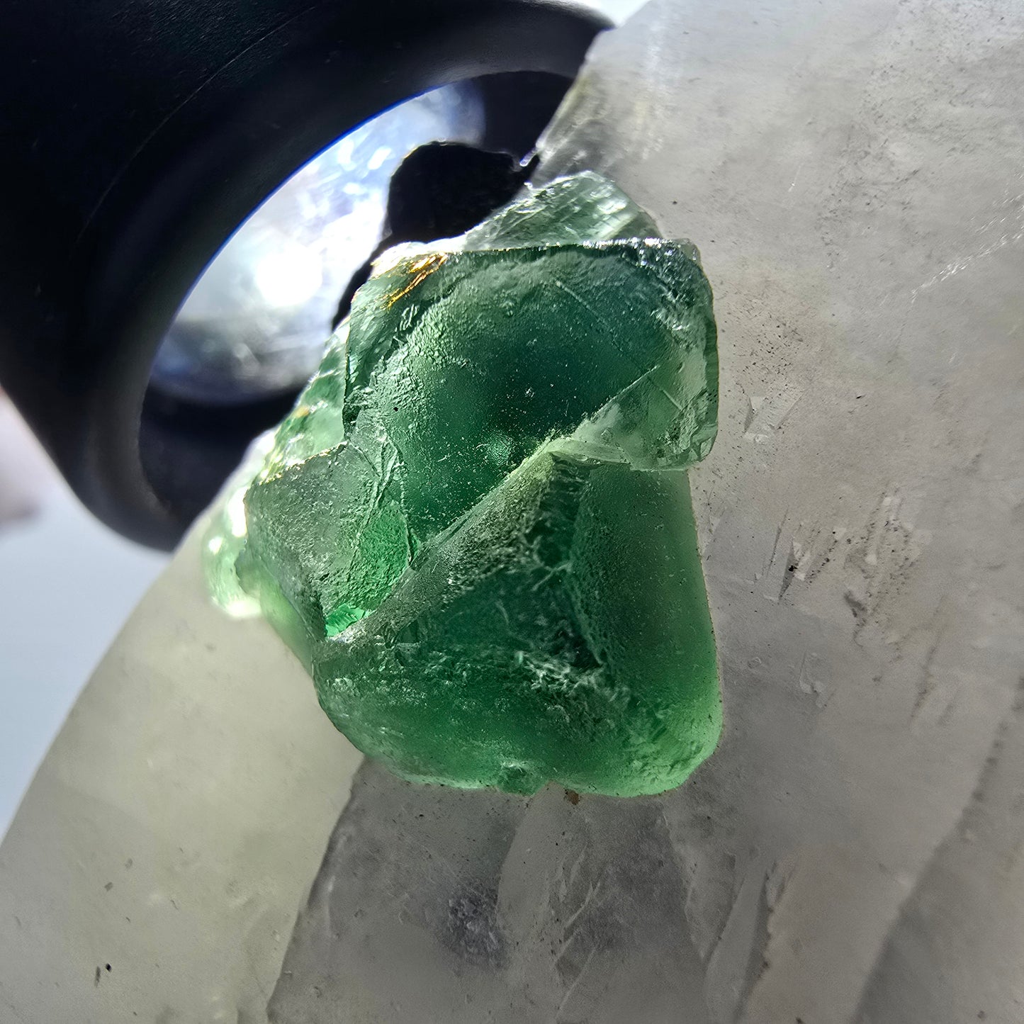 Phantom Fluorit, Skelett Rauchquarz, Schörl Turmalin Stufe Erongo, Namibia 93*35*22mm #12836