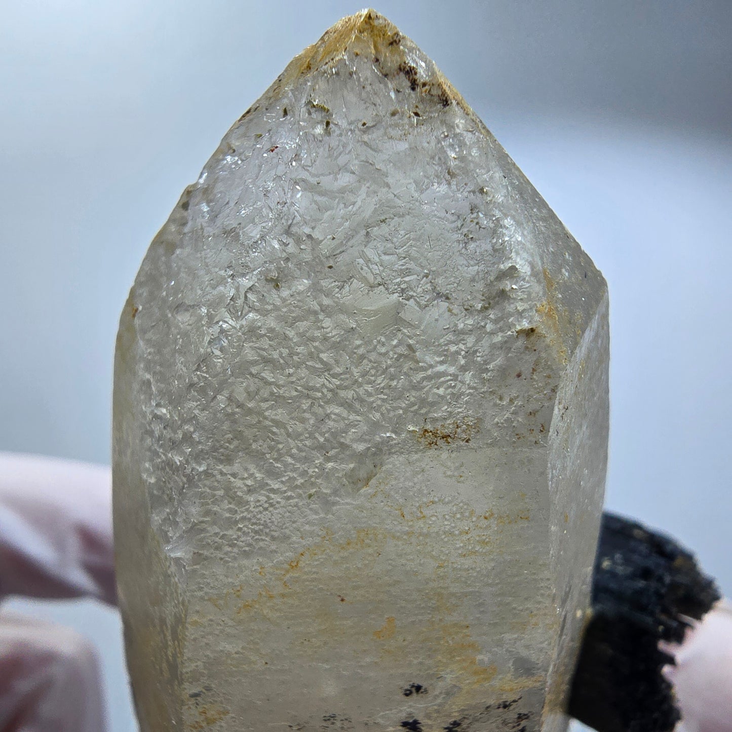 Phantom Skelett Rauchquarz Spitze mit Schörl Turmalin Erongo, Namibia 62*49*34mm #12838