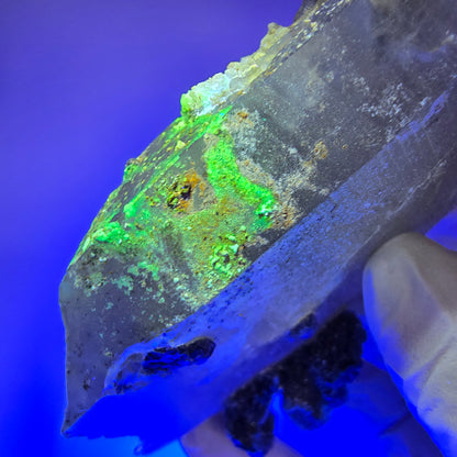 Skelett Rauchquarz, Phantom Fluorit, Hyalit Opal Erongo, Namibia 106*50*32mm #12839