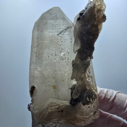 Skelett Rauchquarz, Phantom Fluorit, Hyalit Opal Erongo, Namibia 106*50*32mm #12839