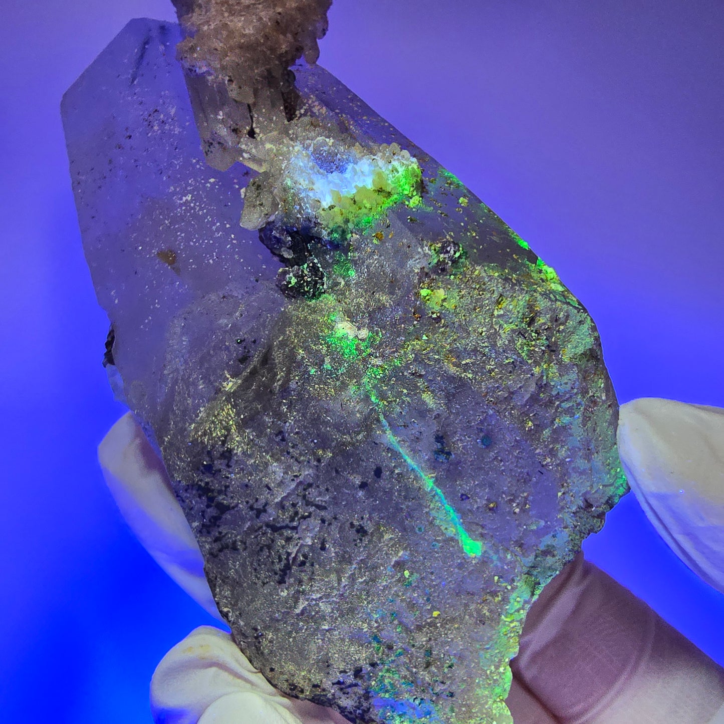 Skelett Rauchquarz, Phantom Fluorit, Hyalit Opal Erongo, Namibia 106*50*32mm #12839