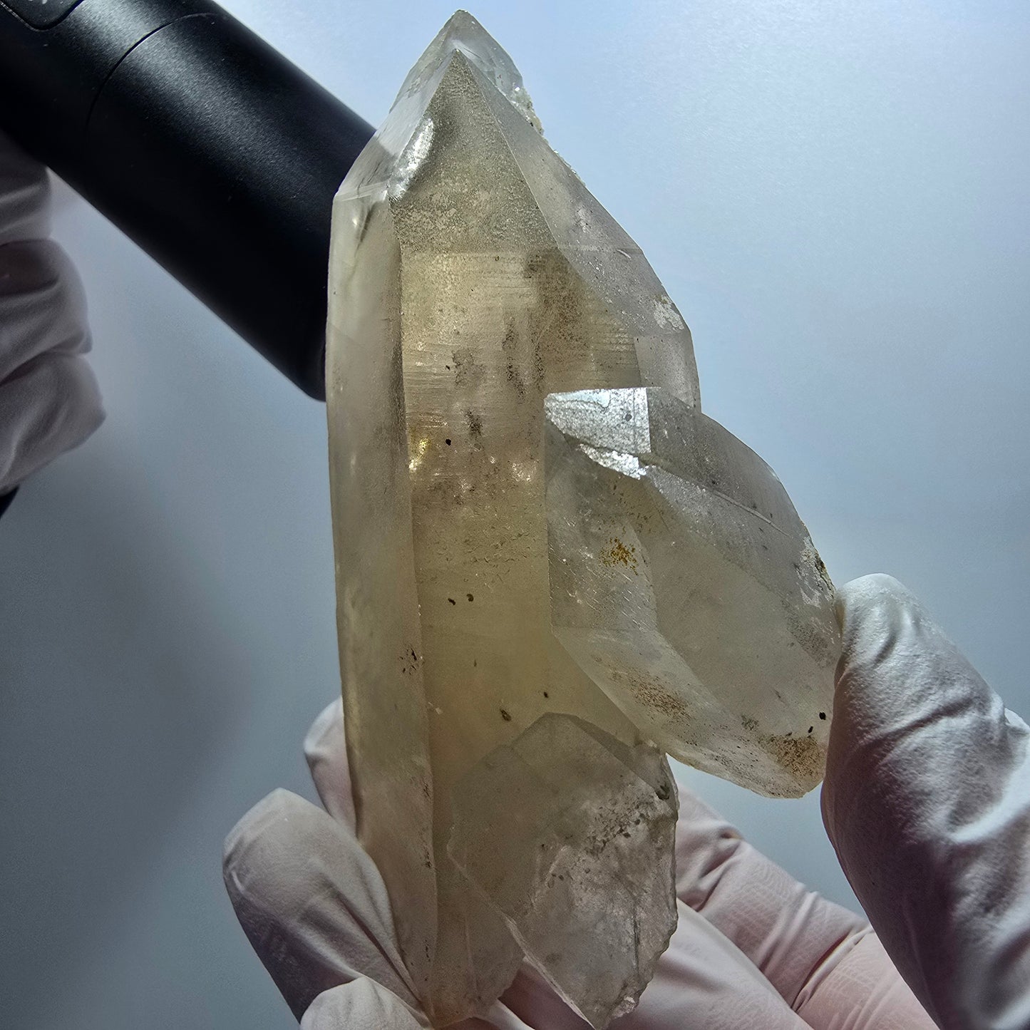 Klare Skelektt Rauchquarz, Hyalit Opal Stufe Erongo, Namibia 103*58*34mm #12841