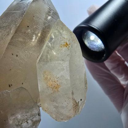 Klare Skelektt Rauchquarz, Hyalit Opal Stufe Erongo, Namibia 103*58*34mm #12841