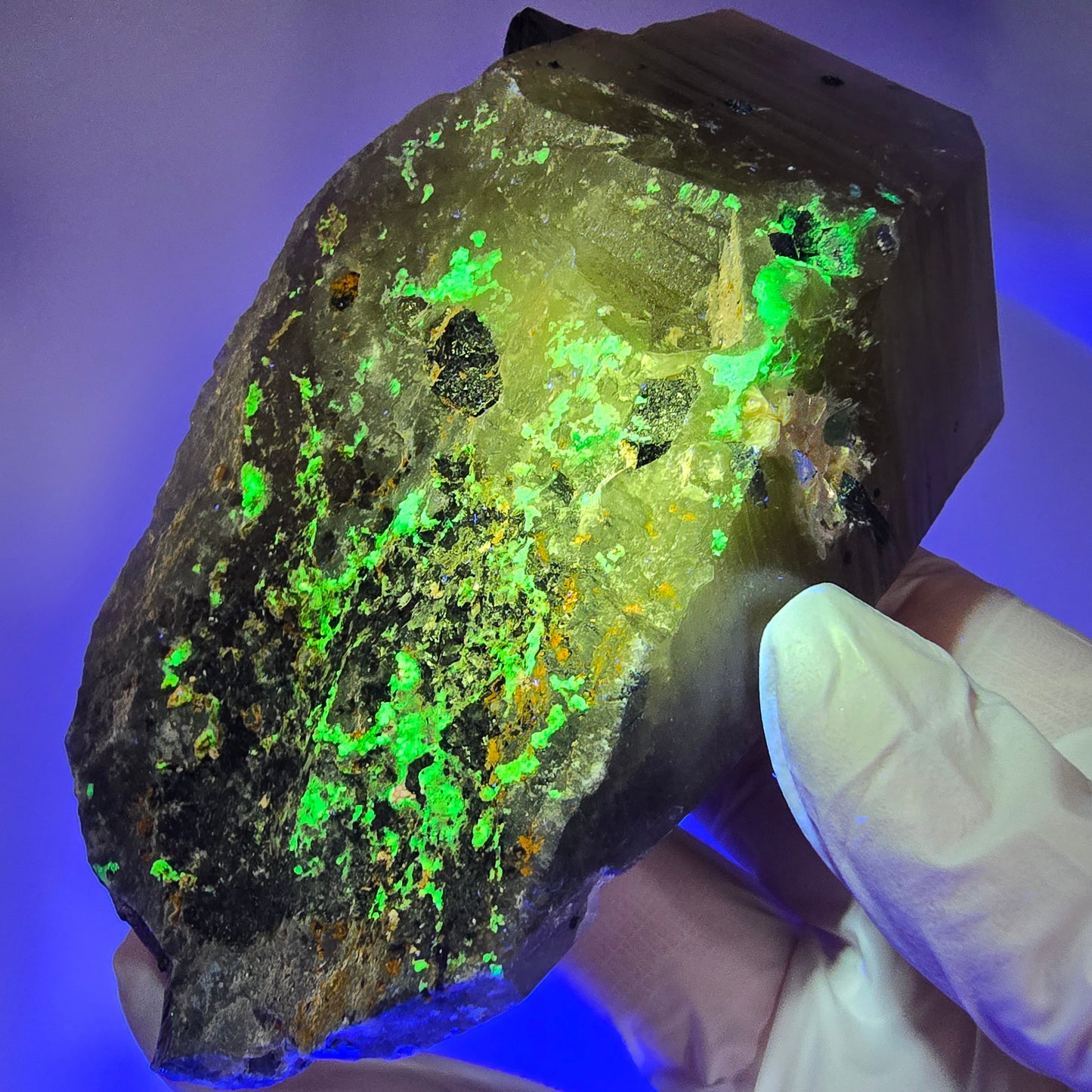 XL Rauchquarz, Fluorit, Schörl Turmalin, Hyalit Opal, Muskovit Erongo, Namibia 127*65*48mm #12842