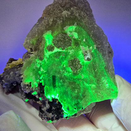 Rauchquarz, Fluorit, Schörl Turmalin, Hyalit Opal, Muskovit Erongo, Namibia 74*64*71mm #12843