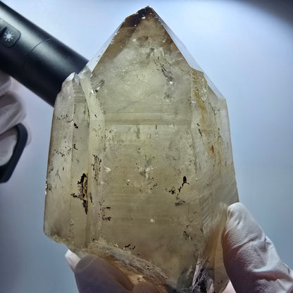 XL Turmalin Quarz, Skelett Rauchquarz mit Hyalit Erongo, Namibia 126*69*65mm #12845