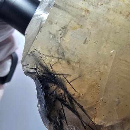 XL Turmalin Quarz, Skelett Rauchquarz mit Hyalit Erongo, Namibia 126*69*65mm #12845