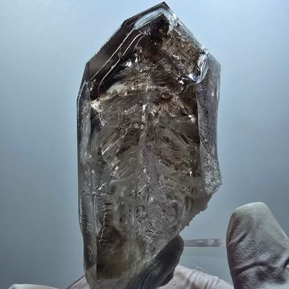 Seltene Skelett Phantom Rauchquarz Fenster Spitze Goboboseb, Namibia 74*42*28mm #12846