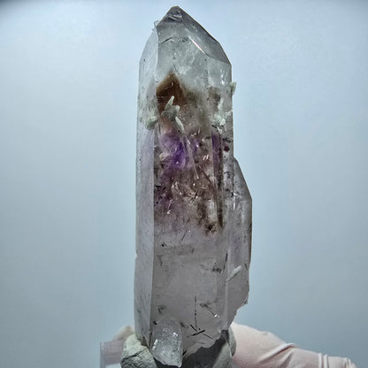 Enhydro Harlekin Phantom Amethyst mit Prehnit, Epidot Streep Mine Namibia 78*34*22mm #12850