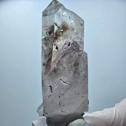 Enhydro Harlekin Phantom Amethyst mit Prehnit, Epidot Streep Mine Namibia 78*34*22mm #12850