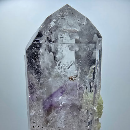 Enhydro Phantom Amethyst mit Analcim, Prehnit Streep Mine Namibia 84*23*23mm #12851