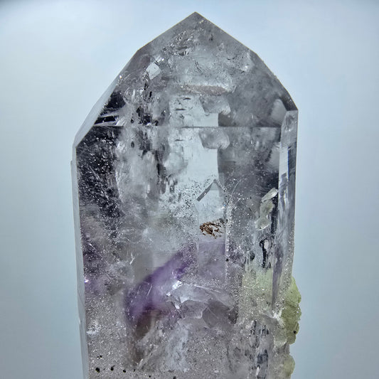 Enhydro Phantom Amethyst mit Analcim, Prehnit Streep Mine Namibia 84*23*23mm #12851