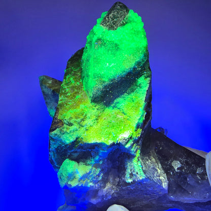 Skelett Phantom Rauchquarz Drilling mit Hyalit Opal Erongo, Namibia 99*97*41mm #12853