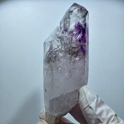 Große Hämatit Phantom Amethyst mit Analcim Streep Mine Goboboseb Namibia 115*41*25mm #12854