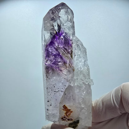 Große Hämatit Phantom Amethyst mit Analcim Streep Mine Goboboseb Namibia 115*41*25mm #12854