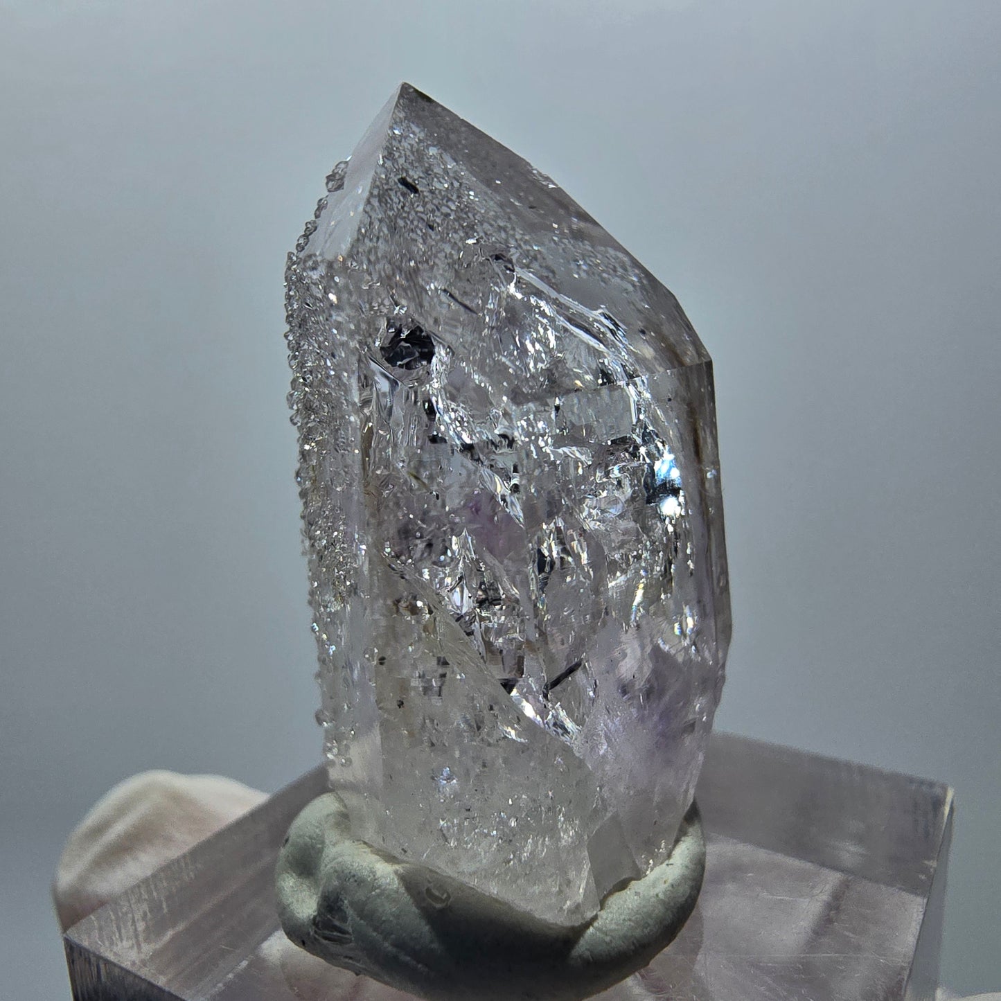 Enhydro Phantom Amethyst mit Analcim, Hämatit, 2x Blase Streep Mine, Namibia 33*20*14mm #12863