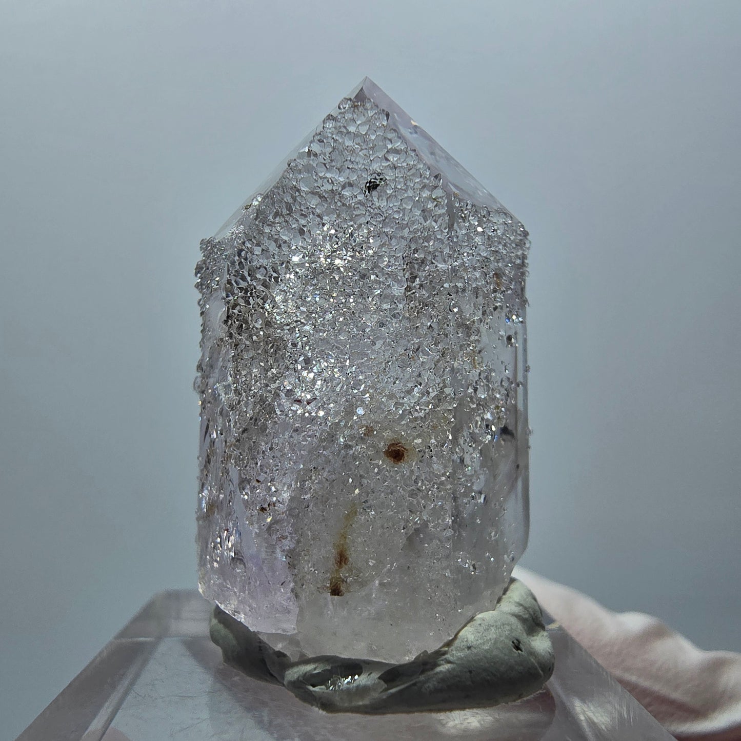 Enhydro Phantom Amethyst mit Analcim, Hämatit, 2x Blase Streep Mine, Namibia 33*20*14mm #12863