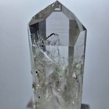 Enhydro Lemurian Phantom Quarz mit Prehnit, 1x Blase Streep Mine Namibia 44*15*13mm #12866