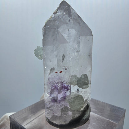 Harlekin Phantom Amethyst mit Prehnit Streep Mine Goboboseb Namibia 37*20*17mm #12867