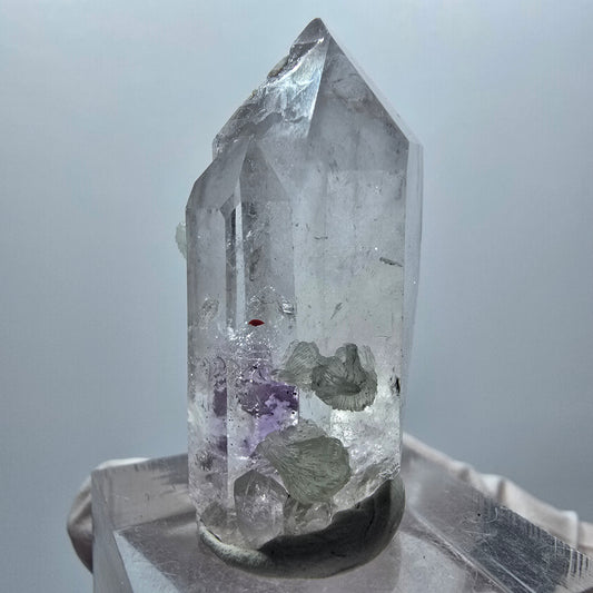 Harlekin Phantom Amethyst mit Prehnit Streep Mine Goboboseb Namibia 37*20*17mm #12867