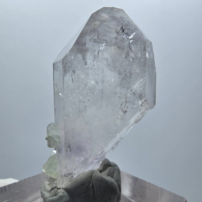 Harlekin Phantom Amethyst mit Prehnit Streep Mine Goboboseb Namibia 37*20*17mm #12867
