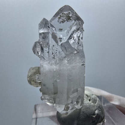 Skelett Rauchquarz Doppelender mit Analcim, Calcit Streep Mine Namibia 34*19*12mm #12868