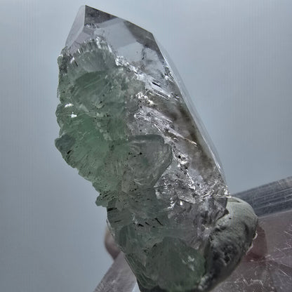 Lemurian Phantom Amethyst mit Prehnit Streep Mine Goboboseb Namibia 38*21*17mm #12871