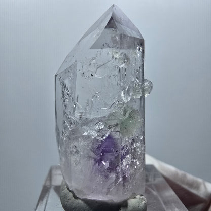 Lemurian Skelett Phantom Amethyst mit Prehnit, Hämatit Streep Mine, Namibia 38*19*16mm #12873