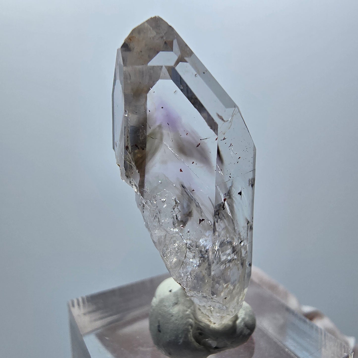Enhydro Phantom Amethyst mit Hämatit, 1x Blase Streep Mine Goboboseb Namibia 40*14*13mm #12877