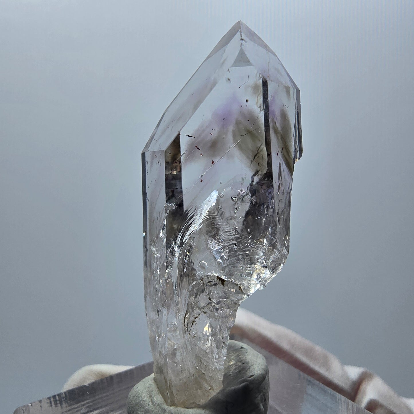Enhydro Phantom Amethyst mit Hämatit, 1x Blase Streep Mine Goboboseb Namibia 40*14*13mm #12877