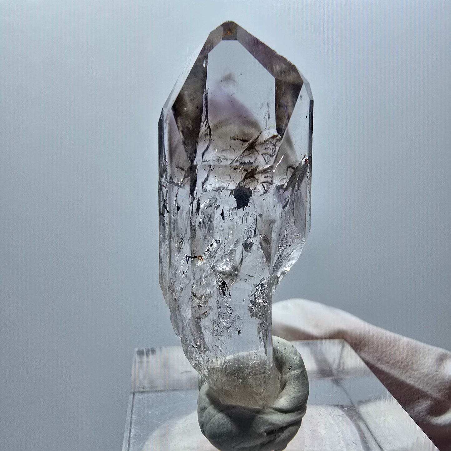 Enhydro Phantom Amethyst mit Hämatit, 1x Blase Streep Mine Goboboseb Namibia 40*14*13mm #12877