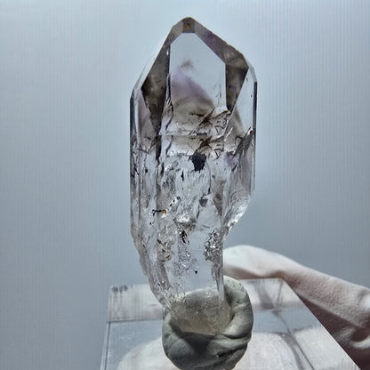 Enhydro Phantom Amethyst mit Hämatit, 1x Blase Streep Mine Goboboseb Namibia 40*14*13mm #12877