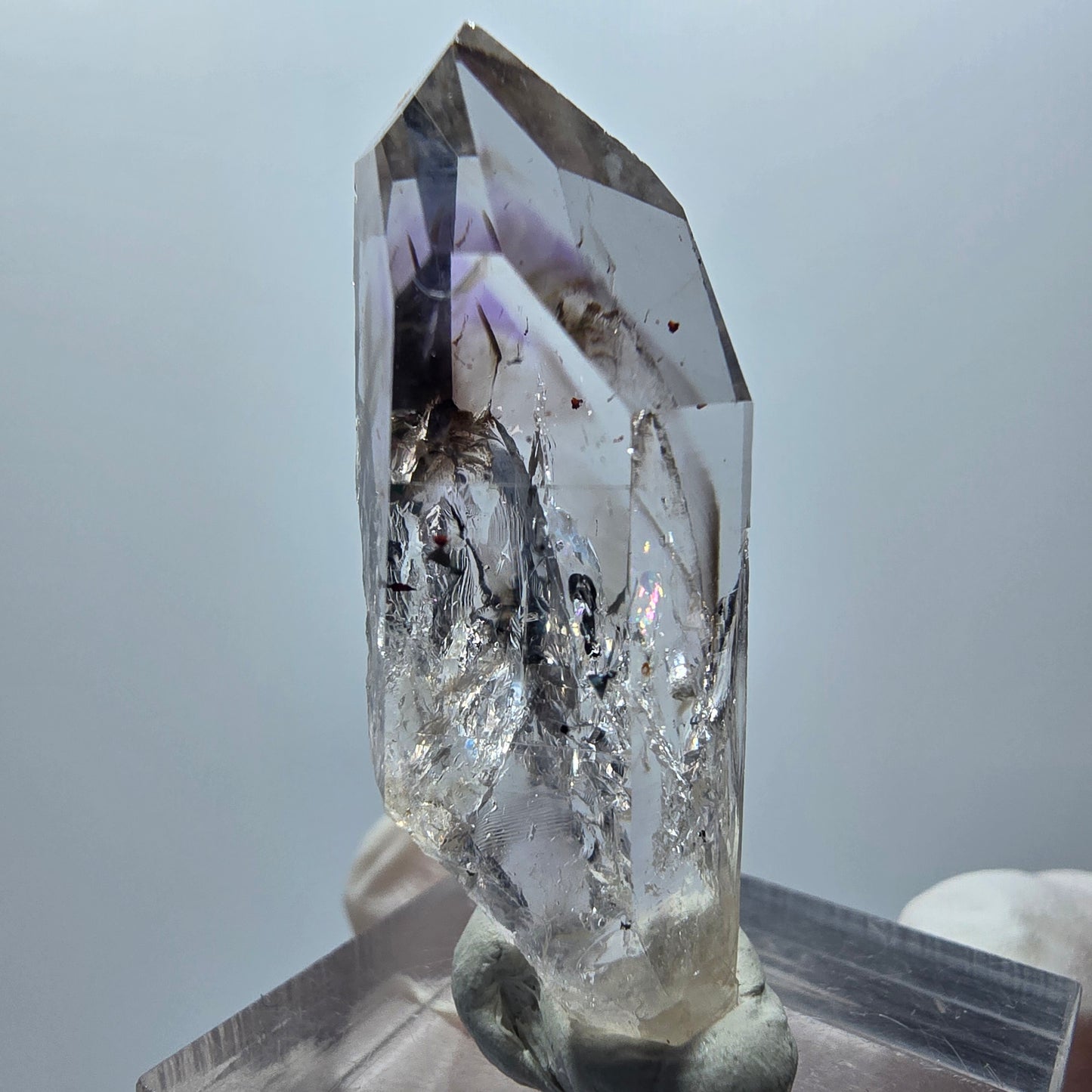 Enhydro Phantom Amethyst mit Hämatit, 1x Blase Streep Mine Goboboseb Namibia 40*14*13mm #12877