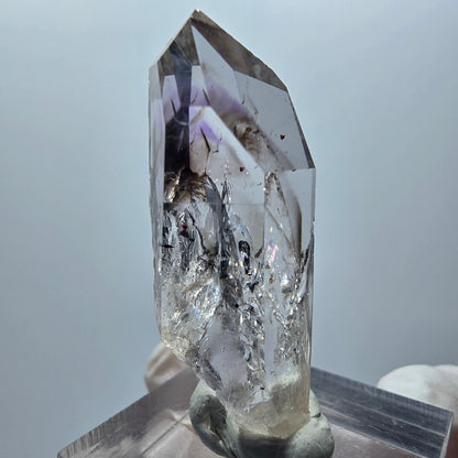 Enhydro Phantom Amethyst mit Hämatit, 1x Blase Streep Mine Goboboseb Namibia 40*14*13mm #12877