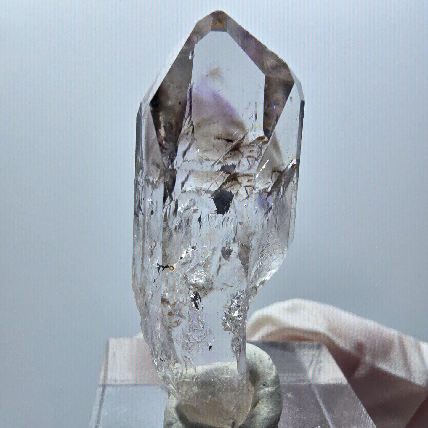 Enhydro Phantom Amethyst mit Hämatit, 1x Blase Streep Mine Goboboseb Namibia 40*14*13mm #12877