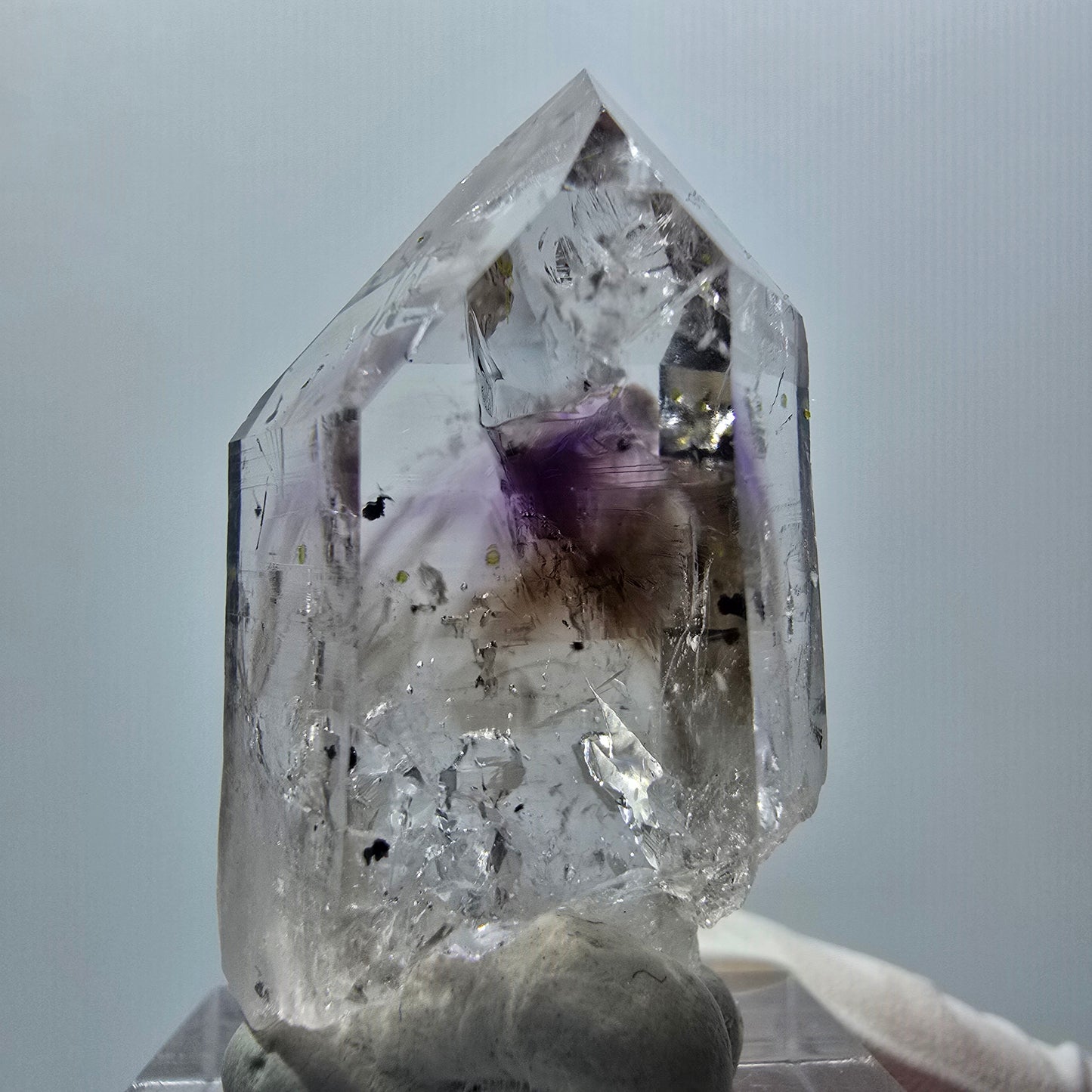 Améthyste Fantôme Arlequin Enhydro, 1x bulle mine Streep Goboboseb Namibie 40*22*18mm #12881