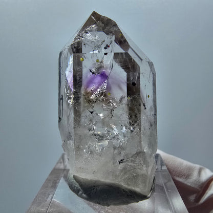 Améthyste Fantôme Arlequin Enhydro, 1x bulle mine Streep Goboboseb Namibie 40*22*18mm #12881