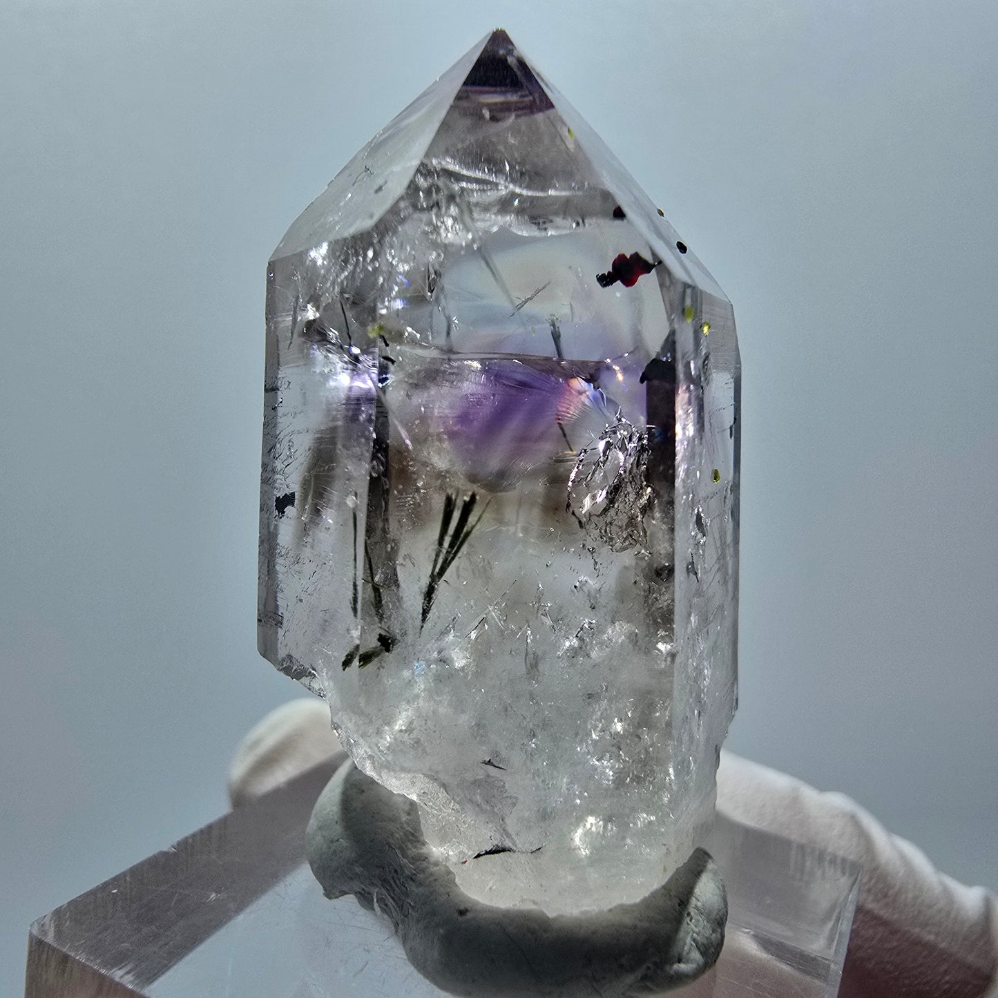 Améthyste Fantôme Arlequin Enhydro, 1x bulle mine Streep Goboboseb Namibie 40*22*18mm #12881